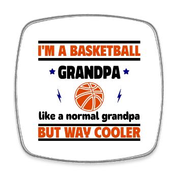 I'm a basketball grandpa, only much cooler - Square fridge magnet - white - Front
