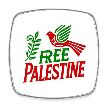 Free palestine - Viereckiger Kühlschrankmagnet - Weiß - Vorne