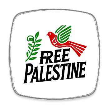 Free palestine - Magnet carré - blanc - Devant
