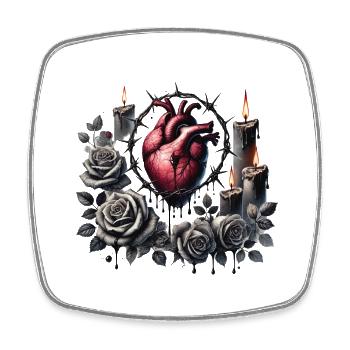 Romance sombre : Esthétique gothique - Magnet carré - blanc - Devant