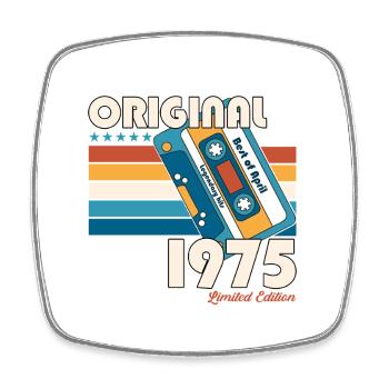 Cassette 50ème Anniversaire Avril Vintage 1975 - Magnet carré - blanc - Devant