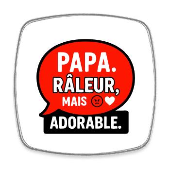 Papa râleur adorable Cadeau fête des pères Noël - Magnet carré - blanc - Devant