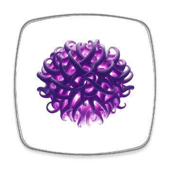 purple tentacle ball - Square fridge magnet - white - Front