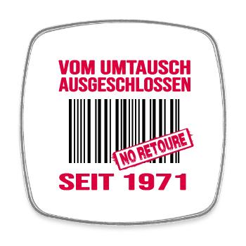 1971 geburtstag 51 jahre barcode no retoure - Viereckiger Kühlschrankmagnet - Weiß - Vorne