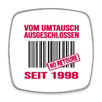 1998 geburtstag 24 jahre retro barcode no retoure - Viereckiger Kühlschrankmagnet - Weiß - Vorne