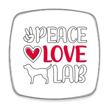 Peace Love Lab - Square fridge magnet - white - Front