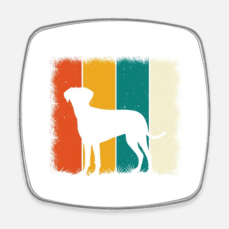 Labrador Rétro - Magnet carré - blanc