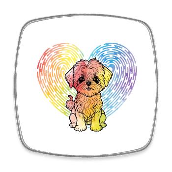 Chien havanais - Magnet carré - blanc - Devant