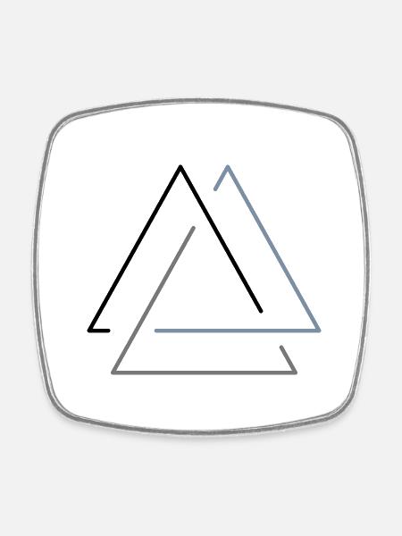 Berge Triangle – in a triad - Square fridge magnet - white