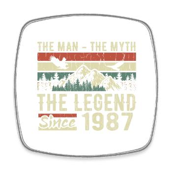 Retro 1987 Vintage - 1987 Birthday Gift - Square fridge magnet - white - Front