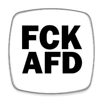 Fck afd - Viereckiger Kühlschrankmagnet - Weiß - Vorne