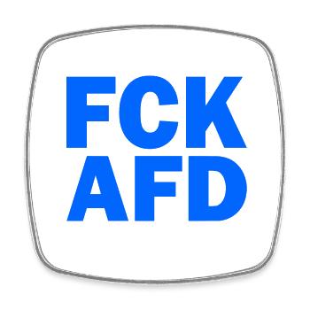 Fck afd - Viereckiger Kühlschrankmagnet - Weiß - Vorne