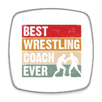 Bester Wrestling-Coach aller Zeiten - Viereckiger Kühlschrankmagnet - Weiß - Vorne