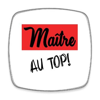 MASTER. MASTER. THANK YOU. THANK YOU MASTER - Square fridge magnet - white - Front
