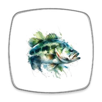 Poisson bar - Magnet carré - blanc - Devant