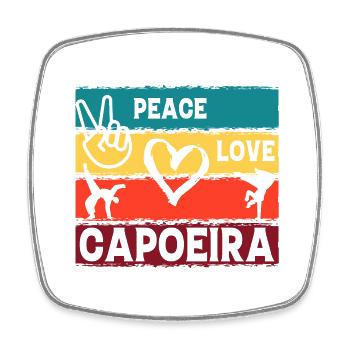 Frieden Liebe Capoeira - Viereckiger Kühlschrankmagnet - Weiß - Vorne