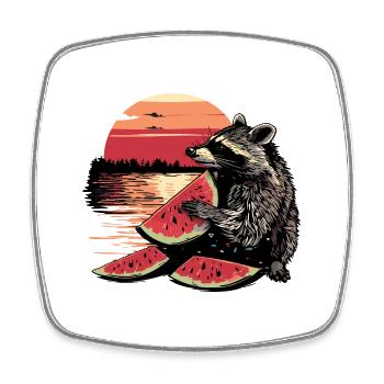 Mignon raton laveur Raton laveur Nature Bébé Forêt de raton laveur - Magnet carré - blanc - Devant