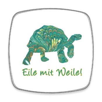 Turtle E 71 - Square fridge magnet - white - Front