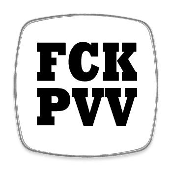 Fck pvv - Square fridge magnet - white - Front