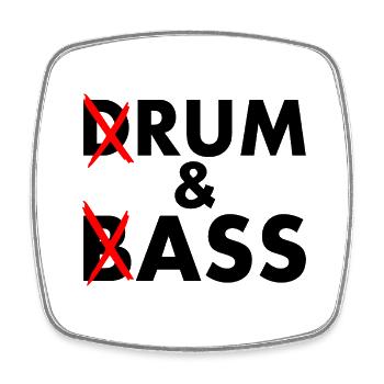 Drum and bass - rum and ass - Square fridge magnet - white - Front