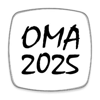 Oma 2025 - Viereckiger Kühlschrankmagnet - Weiß - Vorne