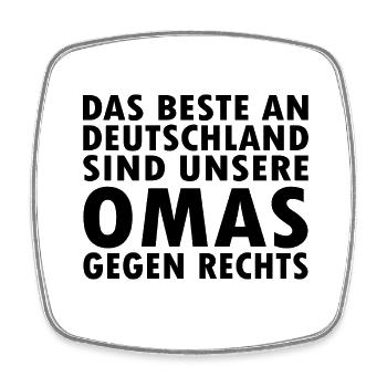 Das beste an deutschland sind omas gegen rechts - Viereckiger Kühlschrankmagnet - Weiß - Vorne
