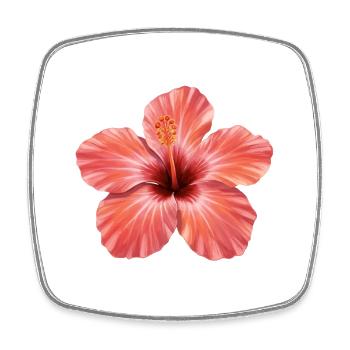 Éclaboussure de floraison d’hibiscus rose - Magnet carré - blanc - Devant