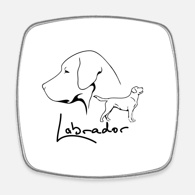 LABRADOR Profil WILSIGNS Hunde Hund Geschenkidee - Viereckiger Kühlschrankmagnet - Weiß