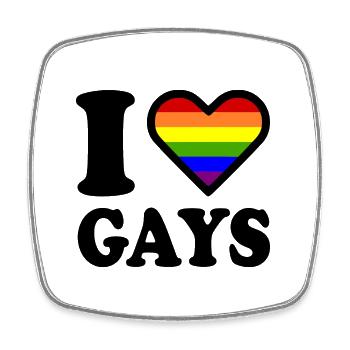 I love gays - Square fridge magnet - white - Front