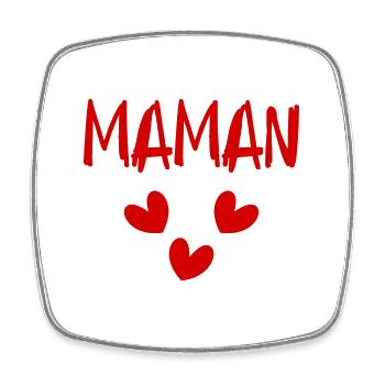 MAMAN. FÊTE DES MÈRES. BONNE FÊTE MAMAN. JE T'AIME - Magnet carré - blanc - Devant