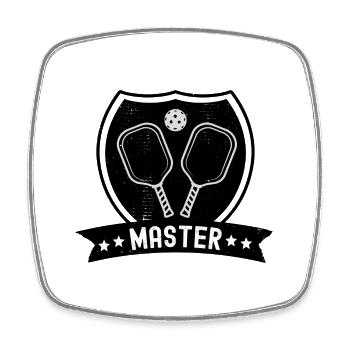 Pickleball Master Badge Cadeau amusant - Magnet carré - blanc - Devant