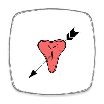 Bicycle bicycle chain SATTELFEST love-BIKE - Square fridge magnet - white - Front