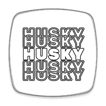Husky - Viereckiger Kühlschrankmagnet - Weiß - Vorne