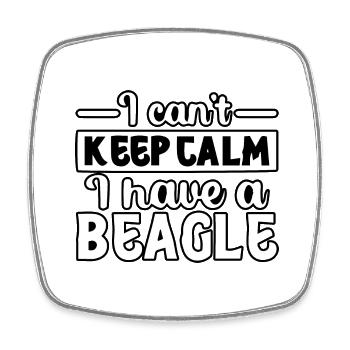 I can't keep calm I have a beagle - Viereckiger Kühlschrankmagnet - Weiß - Vorne