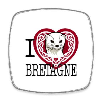 I Love Bretagne Ermine Celtique - Square fridge magnet - white - Front