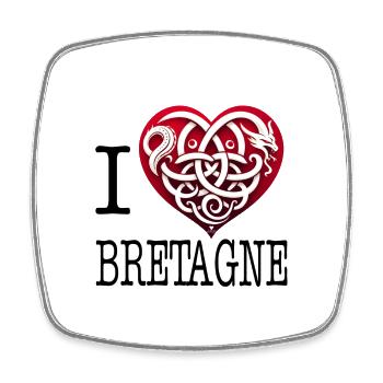 I Love Bretagne Heart of Dragon Triskelion - Square fridge magnet - white - Front