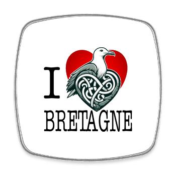 I Love Brittany Herring Gull Heart - Square fridge magnet - white - Front