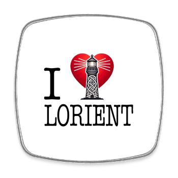 I Love Lorient by I Love Bretagne - Square fridge magnet - white - Front