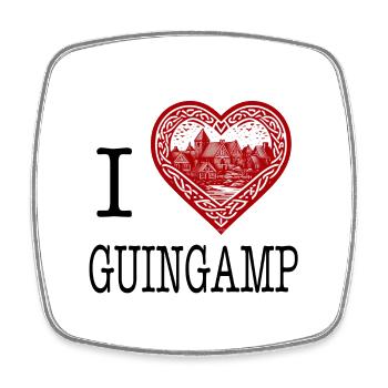 I love Guingamp by I love Bretagne - Square fridge magnet - white - Front