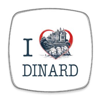 I Love Dinard Villa von I Love Bretagne - Viereckiger Kühlschrankmagnet - Weiß - Vorne