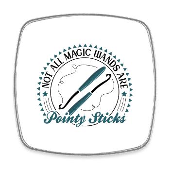 Not all magic wands are pointy sticks - Viereckiger Kühlschrankmagnet - Weiß - Vorne