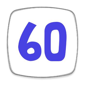 60. 60 YEARS. 60th ANNIVERSARY. 60TH BIRTHDAY. - Square fridge magnet - white - Front