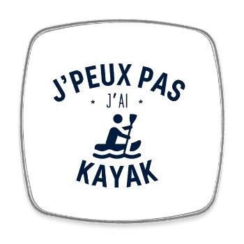 J peux pas j ai Kayak (full blue) - Magnet carré - blanc - Devant
