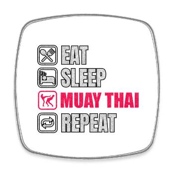 Muay Thaï - Magnet carré - blanc - Devant