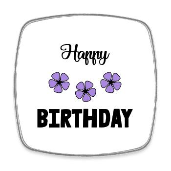 HAPPY BIRTHDAY. JOYEUX ANNIVERSAIRE. ANNIVERSAIRE. - Magnet carré - blanc - Devant