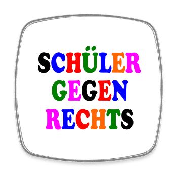 Schüler gegen rechts - Viereckiger Kühlschrankmagnet - Weiß - Vorne