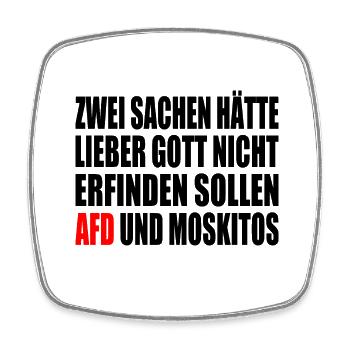 Fck afd - afd und moskitos - Viereckiger Kühlschrankmagnet - Weiß - Vorne