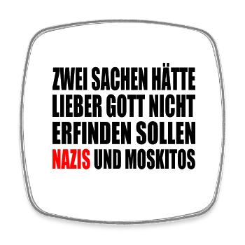 Fck nzs - nazis und moskitos - Viereckiger Kühlschrankmagnet - Weiß - Vorne
