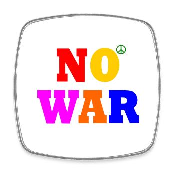 No war - Viereckiger Kühlschrankmagnet - Weiß - Vorne