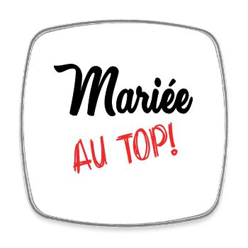 FUTURE MARIEE - Magnet carré - blanc - Devant